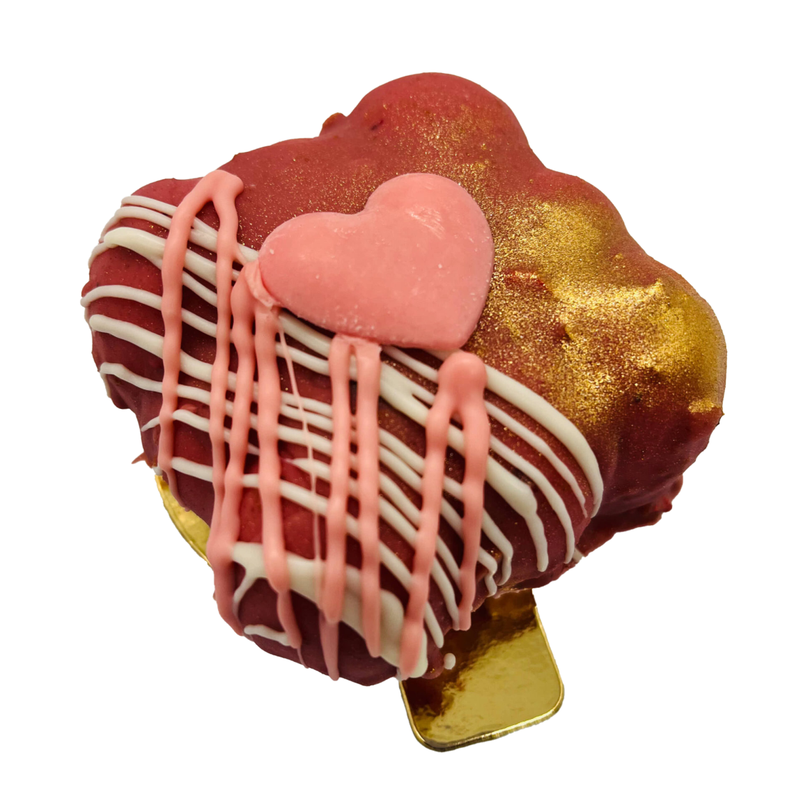 Imagen de producto dulce de la pastelería de horno peñalba  bizcoho de colores rosa y rojo con cerrazón 